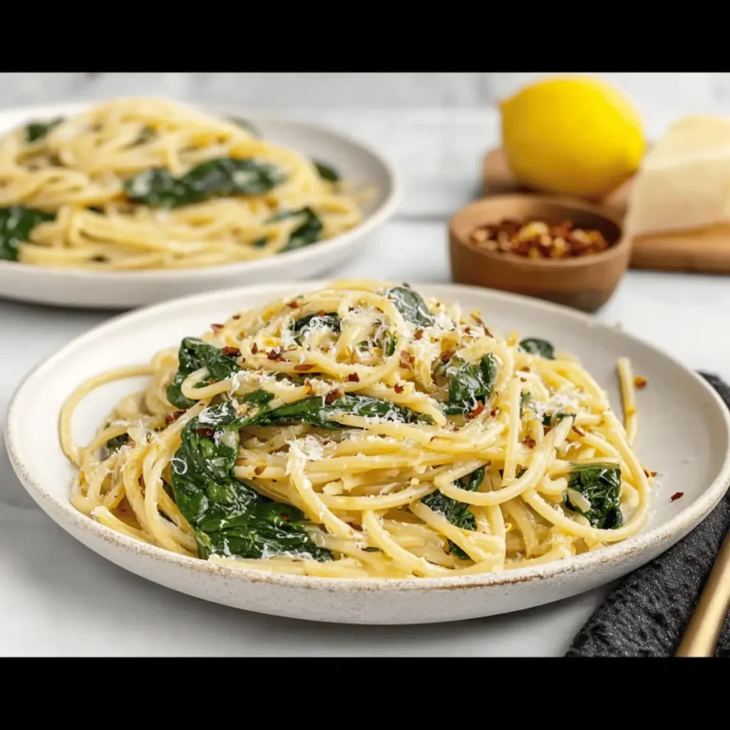 Effortless Spinach Lemon Pasta