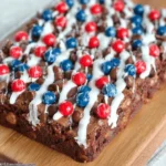 Fudgy Memorial Day Brownies with Red, White & Blue Toppings
