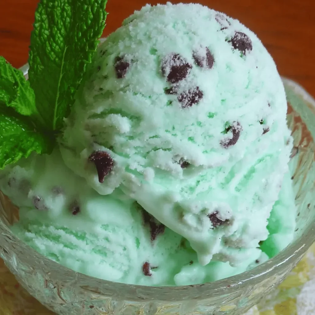 Homemade Mint Chocolate Chip Ice Cream