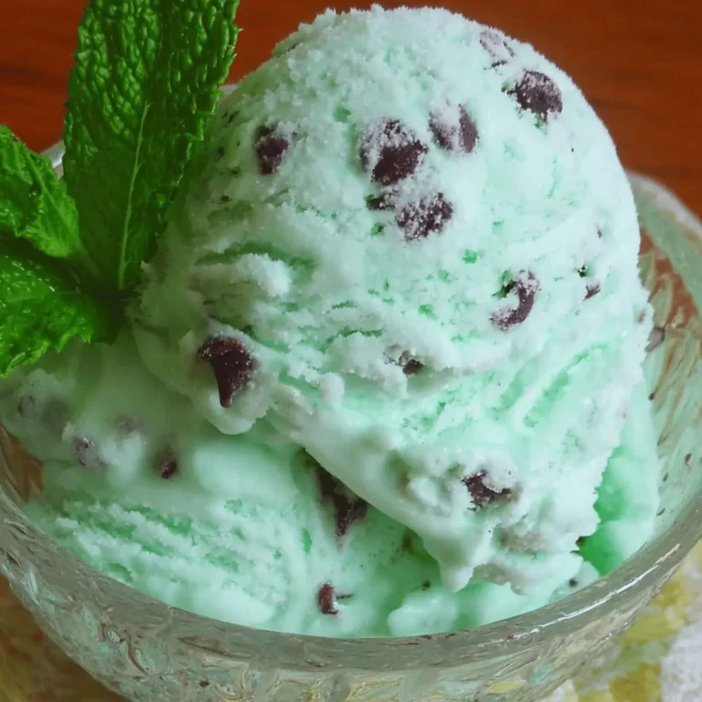 Homemade Mint Chocolate Chip Ice Cream