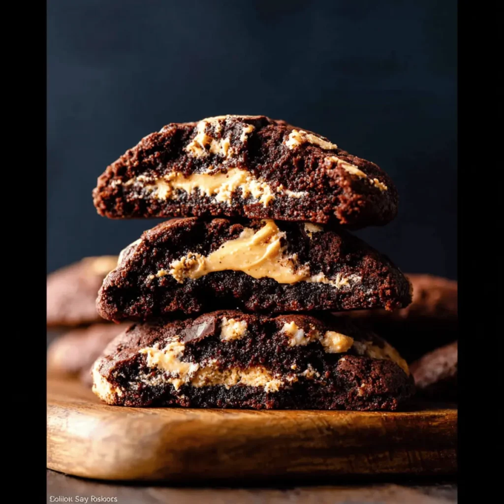 Peanut Butter Filled Brownie Cookies