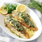 Sea Bass with Lemon Garlic Butter