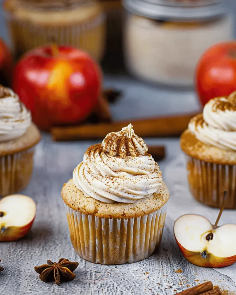 Apple Cider Cupcakes with Spiced Buttercream Frosting