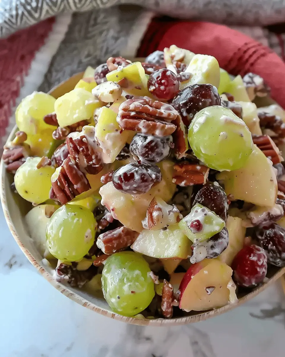 Apple Salad with Grapes, Pecans, and Dried Cranberries: A Fresh Delight