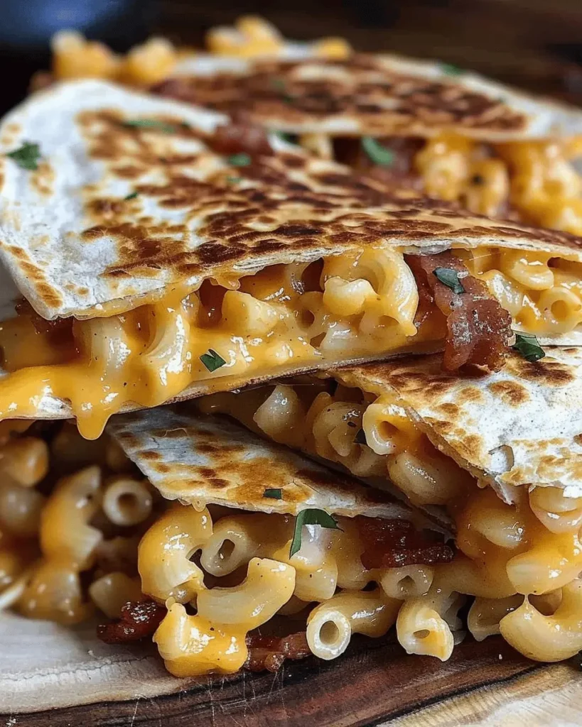 Bacon Ranch Mac Cheese Quesadilla