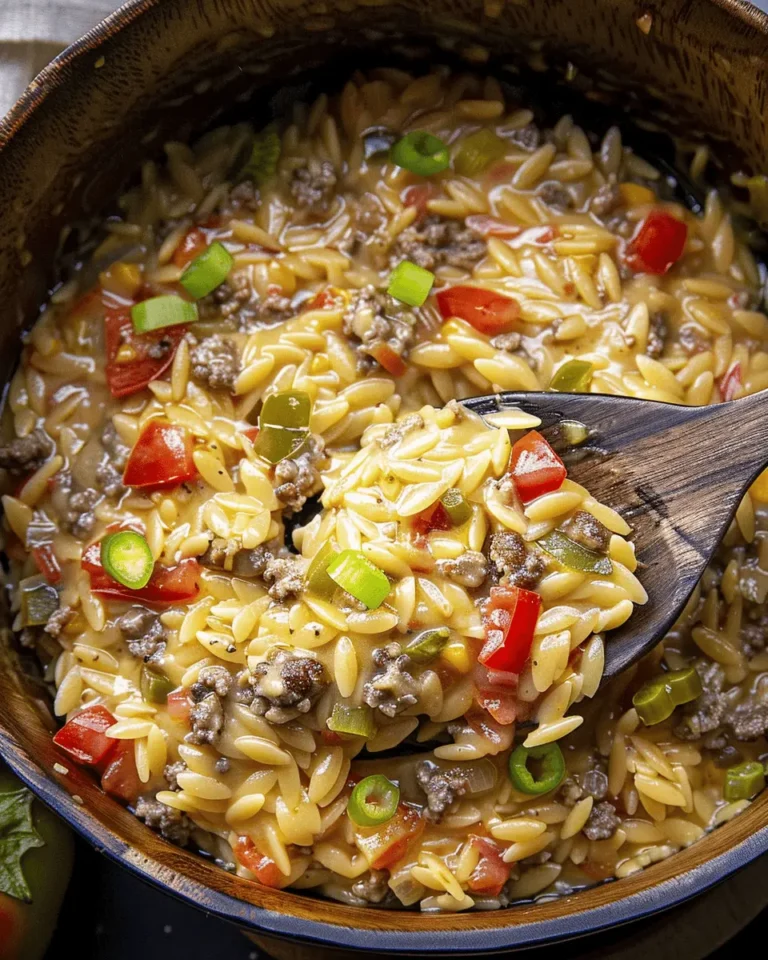 Cheeseburger Orzo Delight