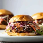 Chipotle Black Bean Burgers with Buttermilk Slaw