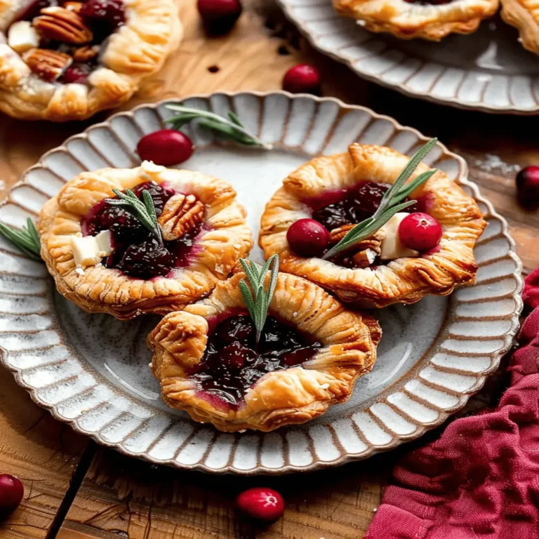 Cranberry Brie Puff Pastry Tarts