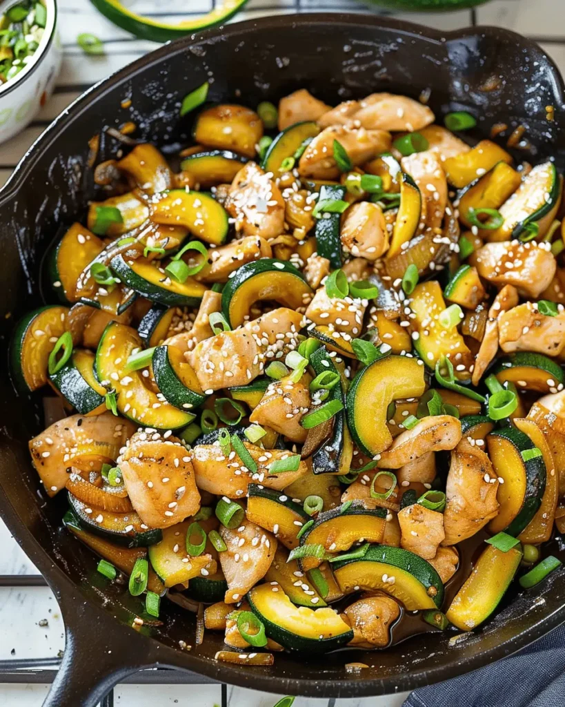 Easy Weeknight Chicken and Zucchini Stir-Fry with Savory Garlic Sauce
