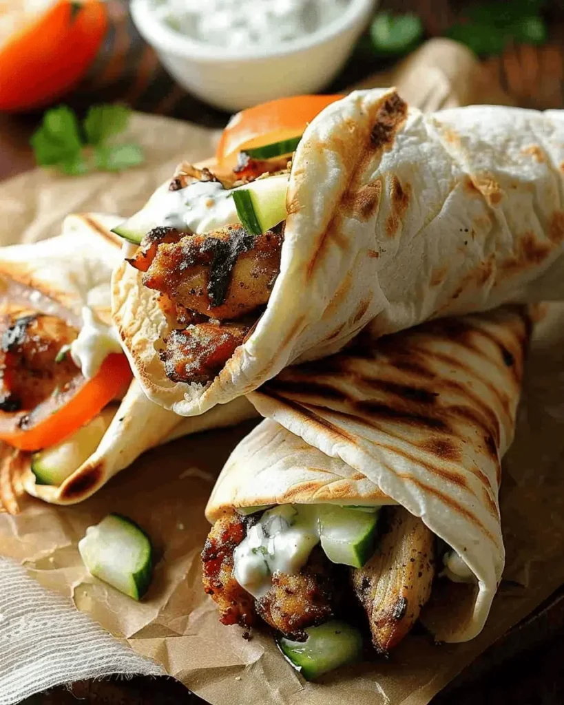 Greek Chicken Gyros With Tzatziki