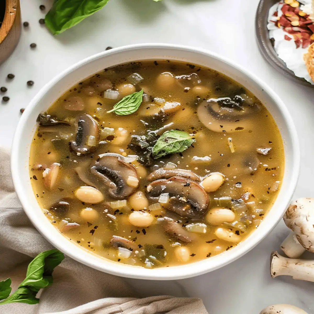 Hearty Mushroom and White Bean Soup: Comfort in Every Spoon