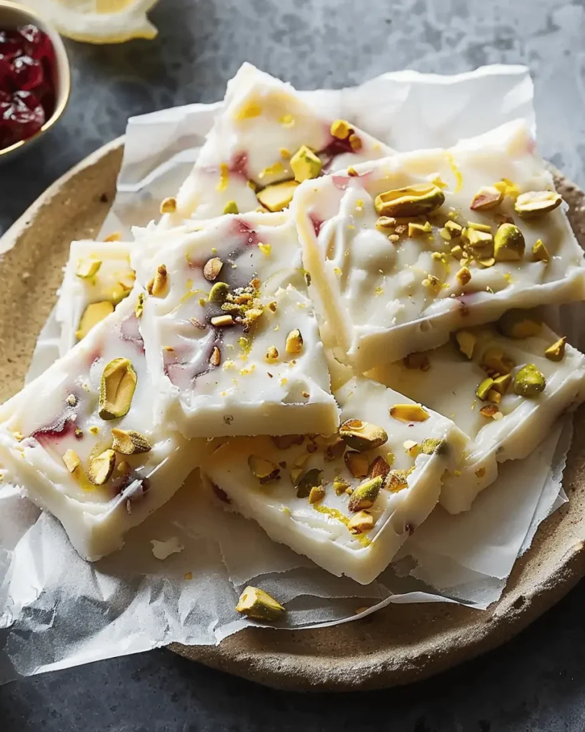 Lemon and Pistachio Yogurt Bark
