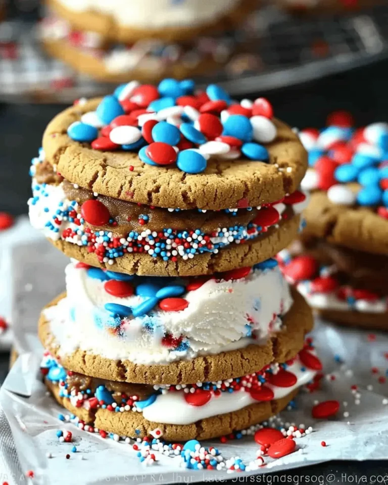 Patriotic Cookie Ice Cream Sandwiches