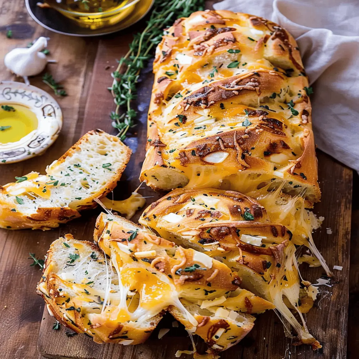 Soft Garlic Herb Cheddar Cheese Bread: Irresistibly Cheesy Delight