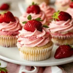 Strawberry Cupcakes with Creamy Strawberry Buttercream