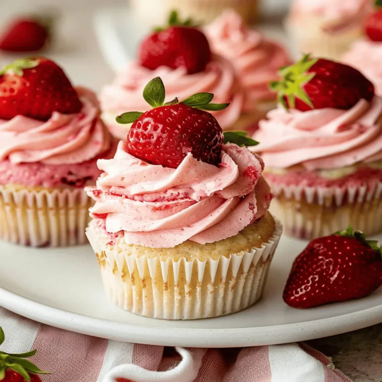 Strawberry Cupcakes with Creamy Strawberry Buttercream