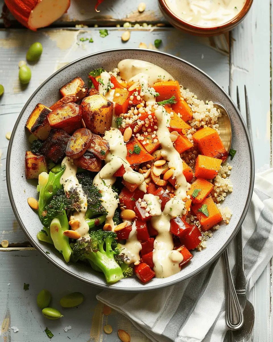 Harvest Quinoa Bowl: Easy Recipe with Creamy Tahini Dressing