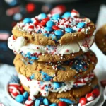 Patriotic Cookie Ice Cream Sandwiches