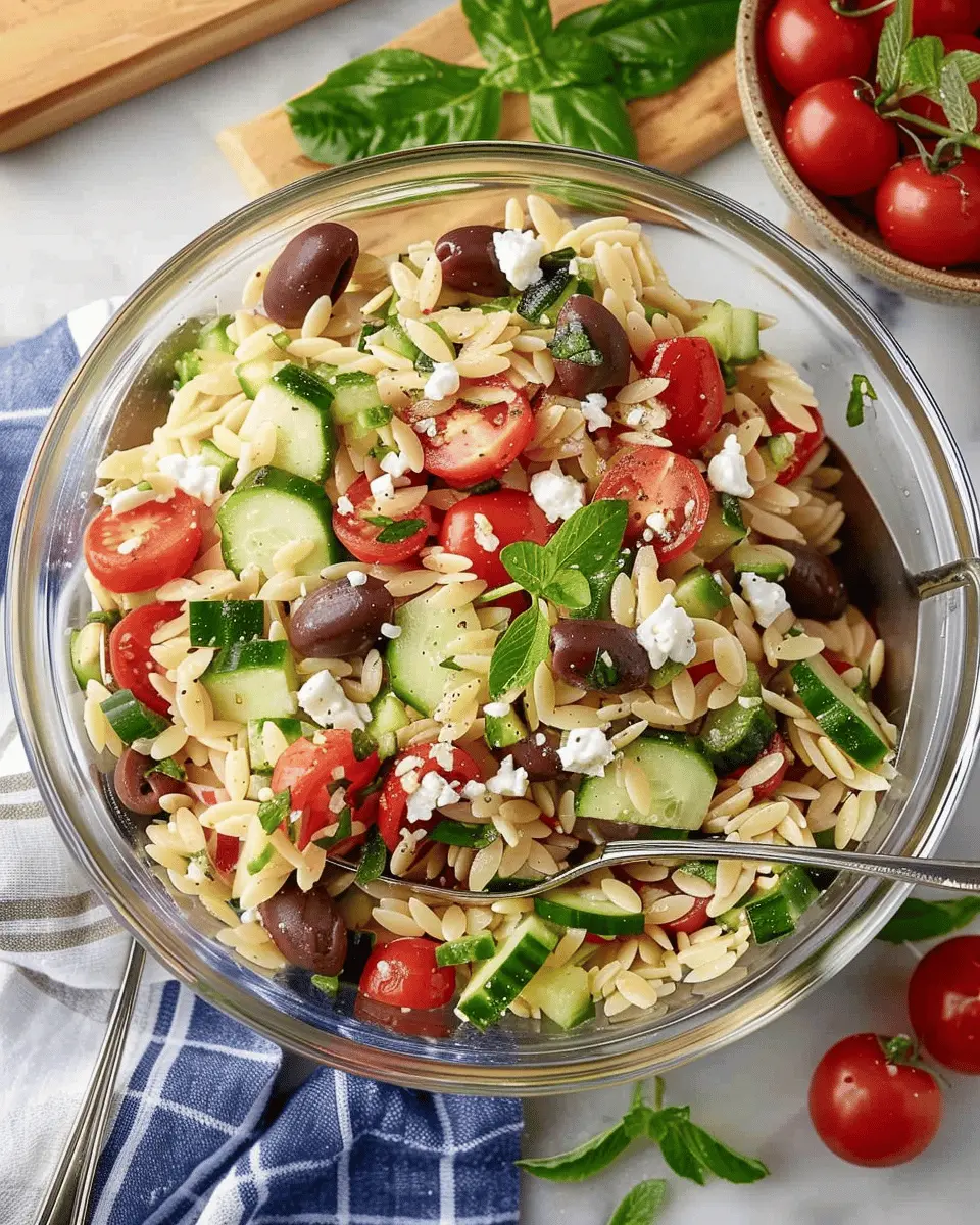 Mediterranean Orzo Salad: Fresh, Zesty & Bursting with Flavor