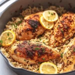 Slow Cooker Lemon Herb Chicken and Rice