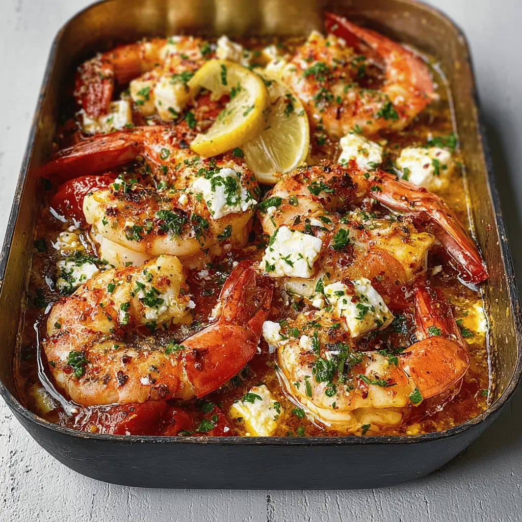 Baked Prawns with Lemon and Feta: A Juicy, Easy Delight