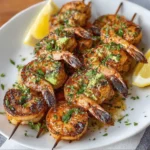 Garlic Shrimp Avocado Skewers