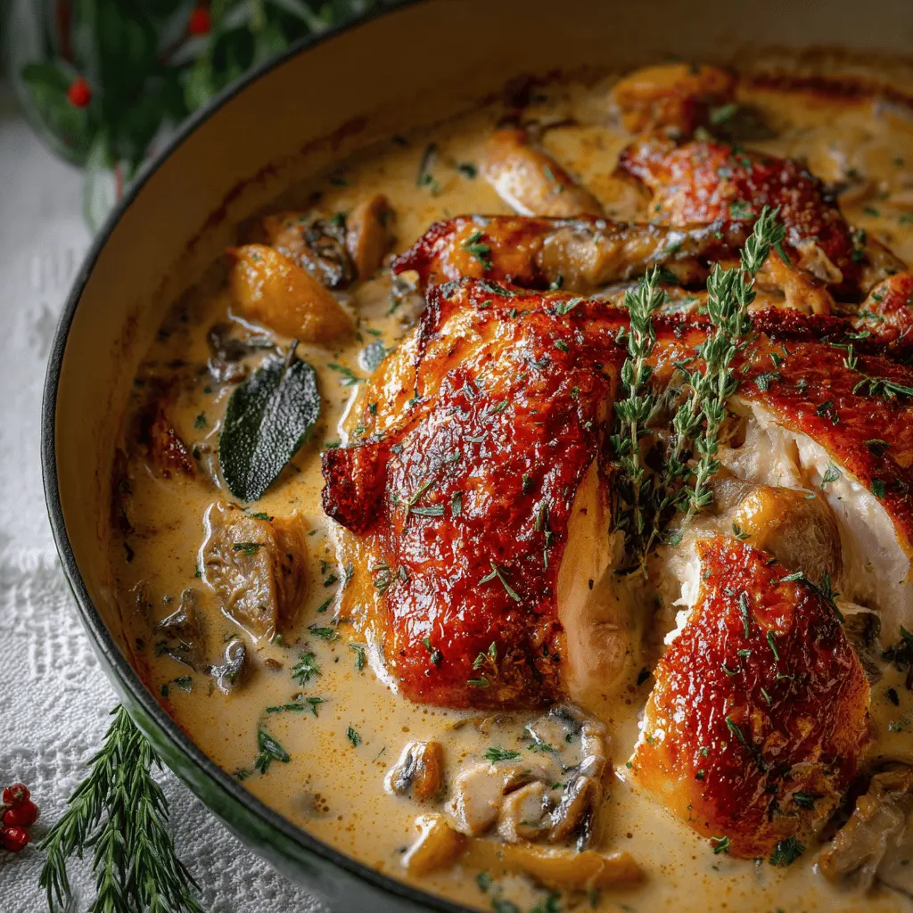 Herb Roasted Chicken in Creamy Sauce: A Delightful Indulgence