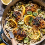 One Skillet Greek Lemon Chicken and Rice