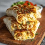Ooey-Gooey Cheesy Garlic Chicken Wraps