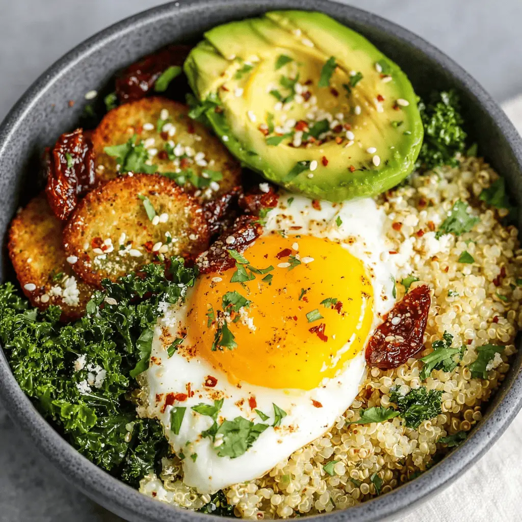 Quinoa Breakfast Bowl: A Nutritious Start with Turkey Bacon