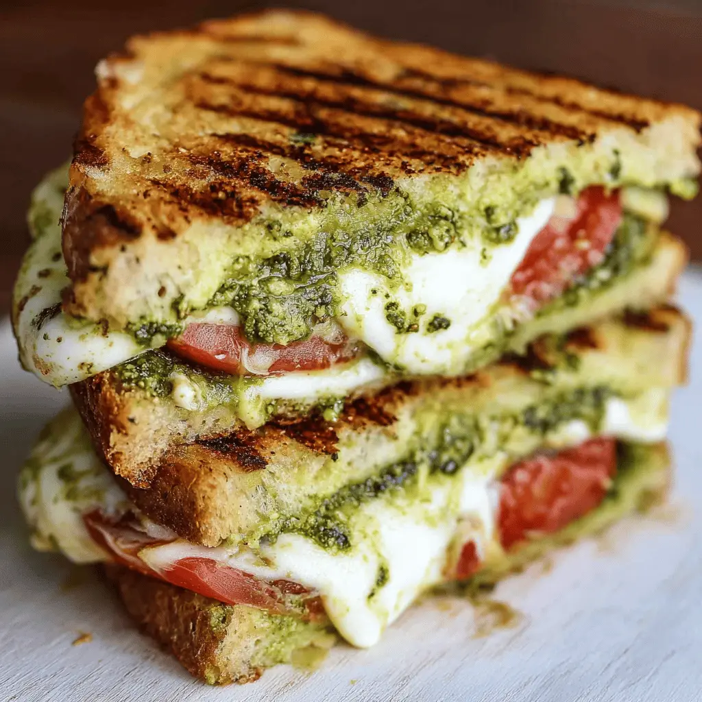 Savory Mozzarella & Pesto Panini: Quick Gourmet Delight Recipe