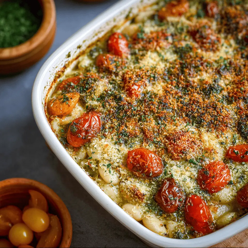 Savory White Bean and Pesto Bake: A Cozy Delight for All