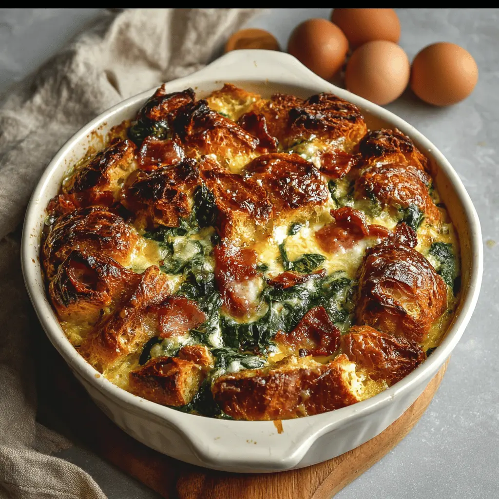 Spinach & Prosciutto Croissant Strata: A Deliciously Easy Bake