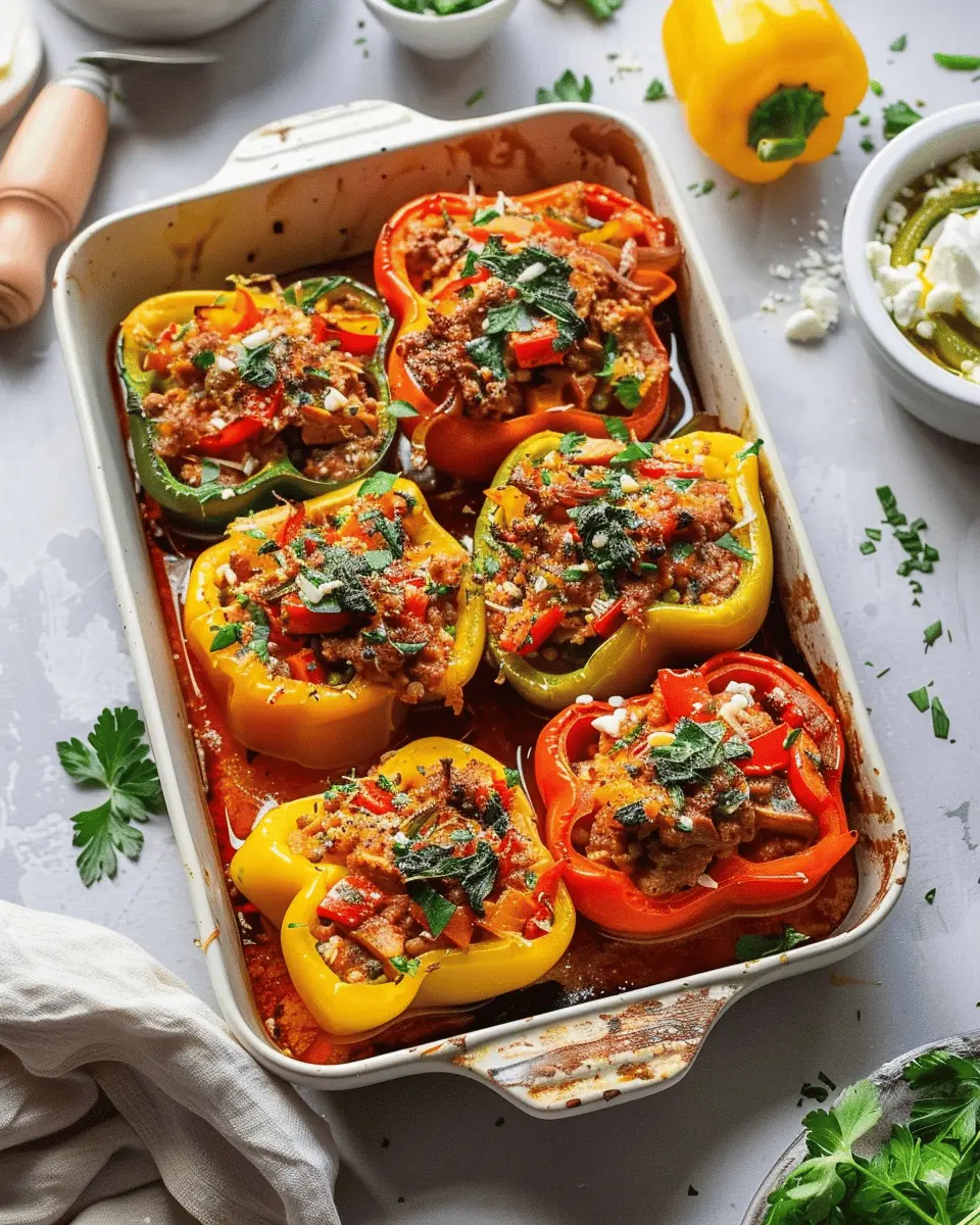 Greek Chicken Stuffed Peppers: Easy and Flavorful Family Meal