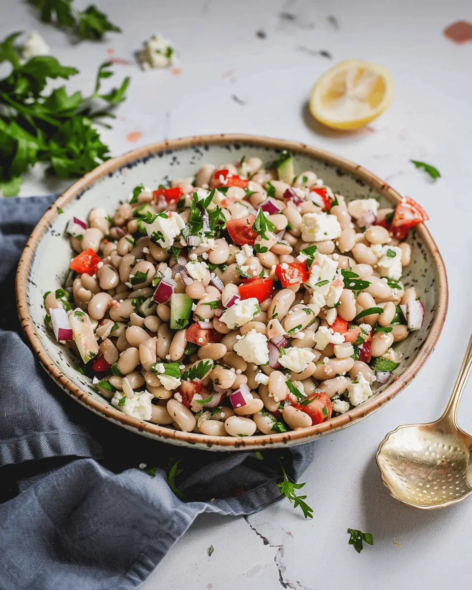 Mediterranean White Bean Salad: Easy Feta & Preserved Lemon Boost