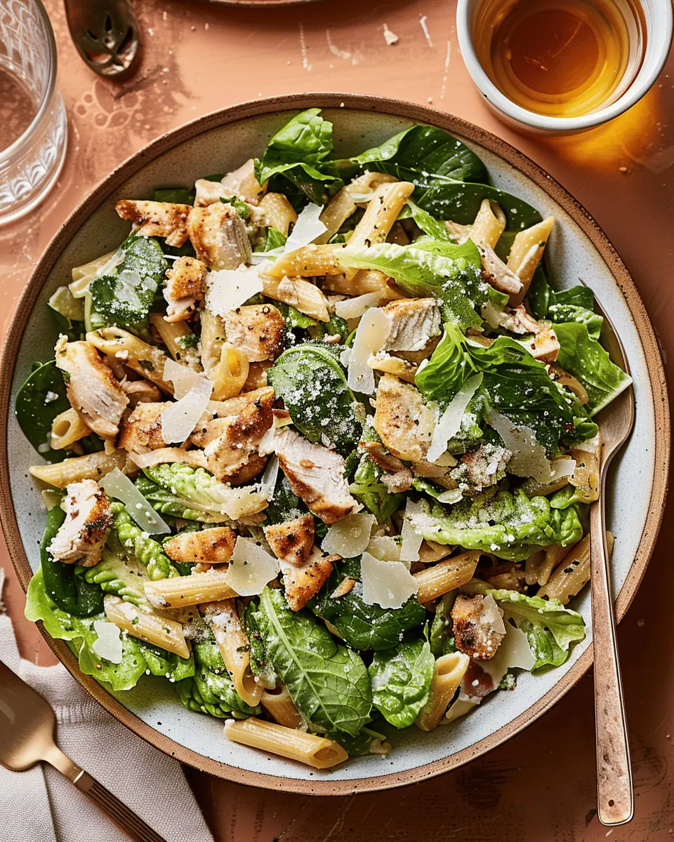 The Ultimate Chicken Caesar Pasta Salad