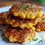 Crispy Cheddar Corn Potato Fritters