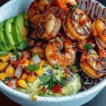 Grilled Shrimp Bowl With Avocado, Corn Salsa, & Sauce