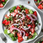 Strawberry & Goat Cheese Salad With Candied Pecans