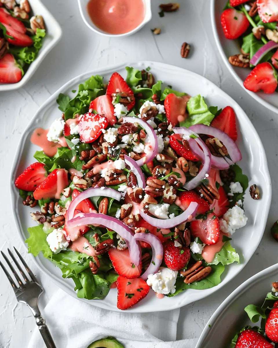 Strawberry Goat Cheese Salad: Best with Turkey Bacon & Candied Pecans