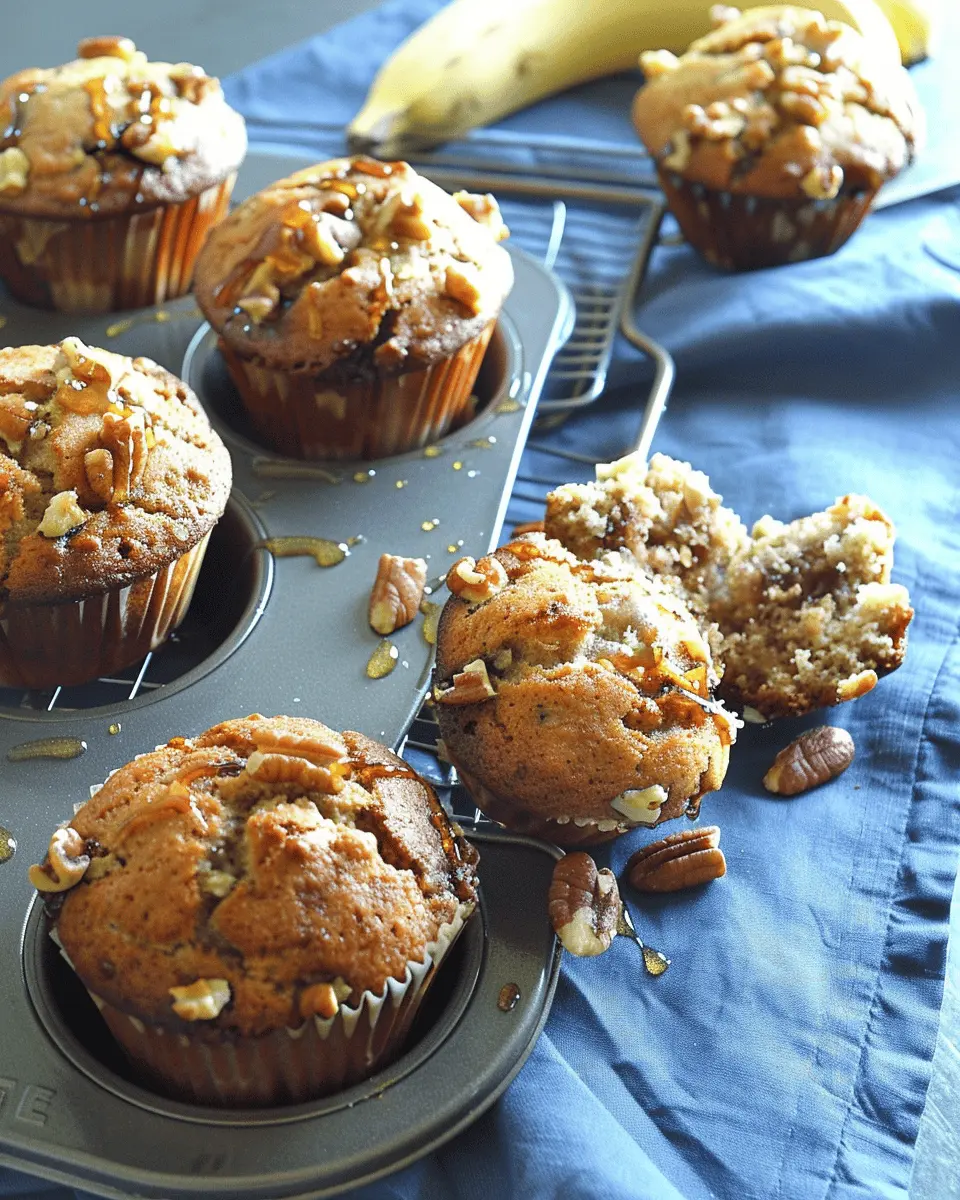Banana Nut Muffins with Honey Drizzle: The Best Homemade Treat