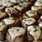 Garlic Parmesan Steak Bites with Cream Sauce