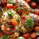 Cheesy Tomato Basil Stuffed Chicken