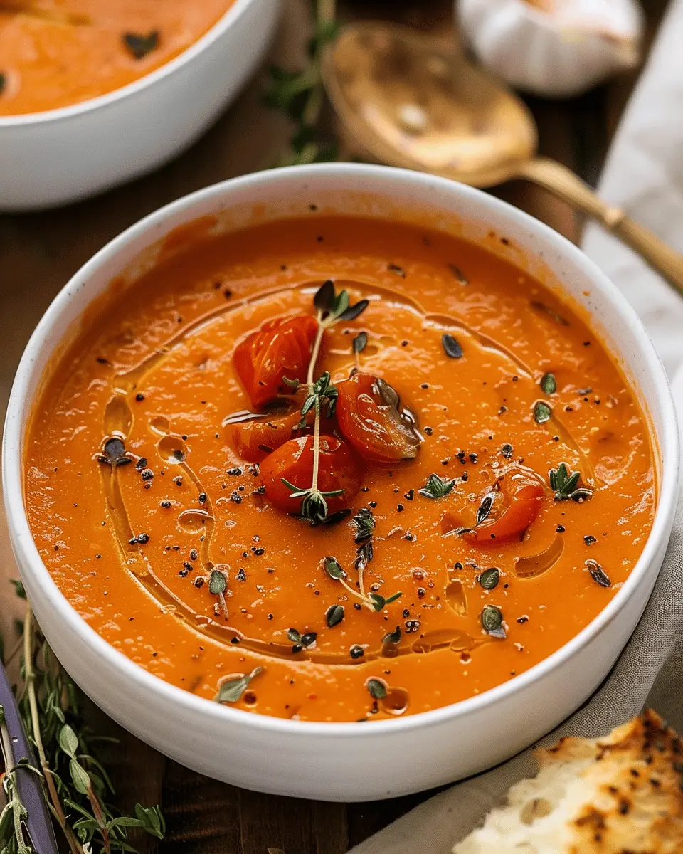 Creamy Roasted Garlic Tomato Soup: A Comforting Delight for All