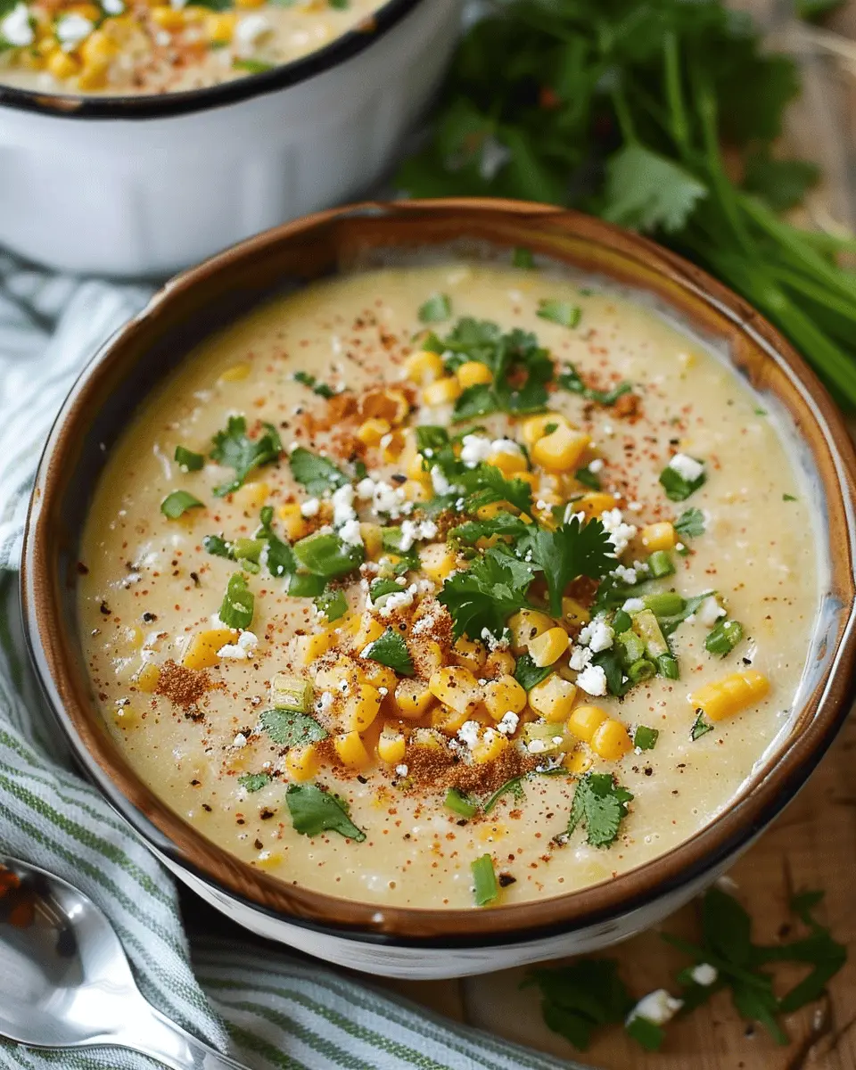 Delicious Mexican Street Corn Soup Recipe with Turkey Bacon Twist