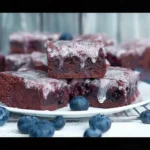Glazed Blueberry Brownies Dessert – Fudgy, Fruity & Irresistibly Sweet!