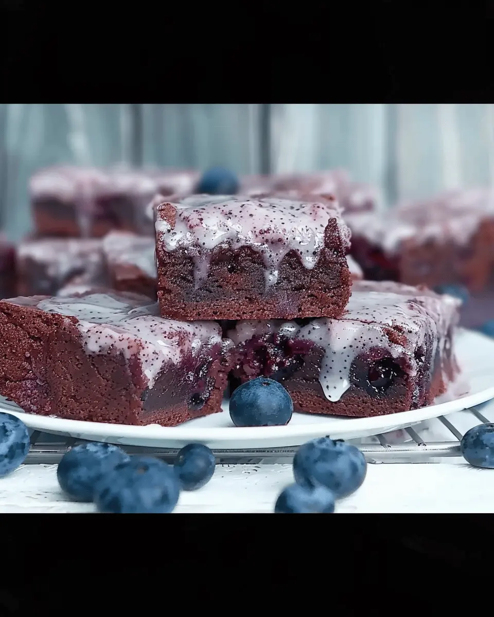 Glazed Blueberry Brownies: Fudgy, Fruity, and Irresistibly Sweet