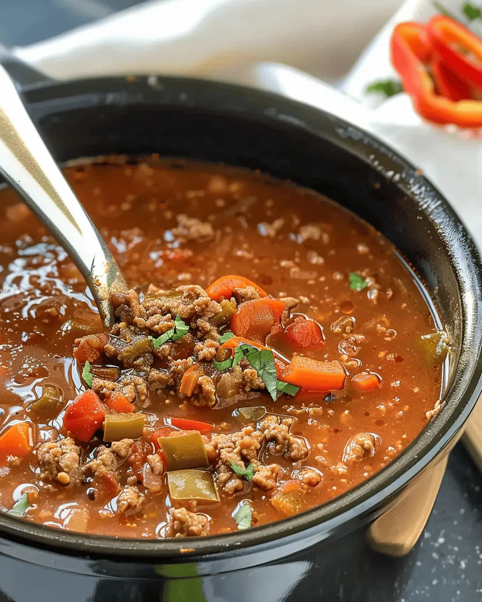 High Protein Stuffed Pepper Soup for a Cozy, Hearty Meal