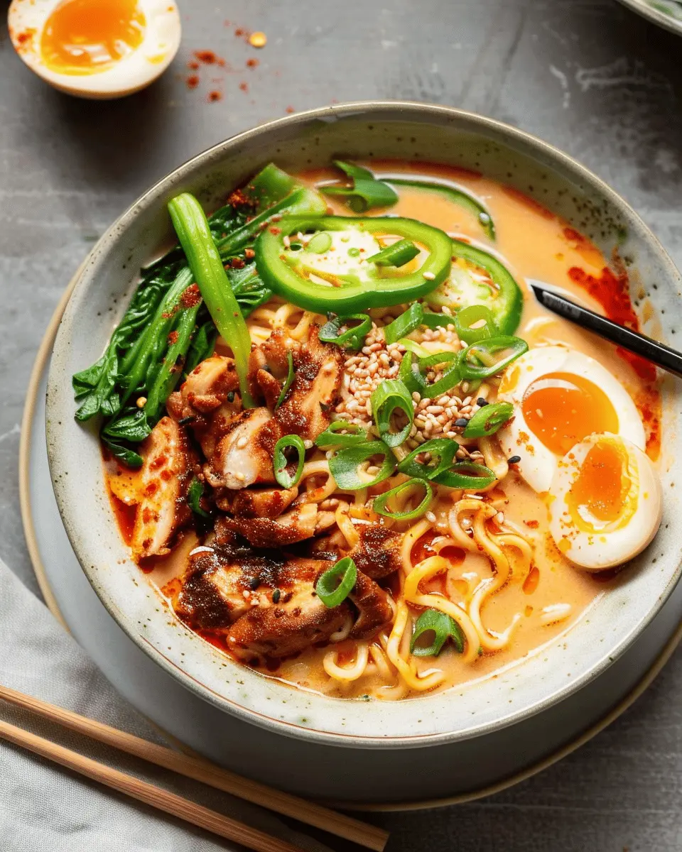 Spicy Chicken Ramen Bowl With Cream Sauce: Easy Weeknight Delight