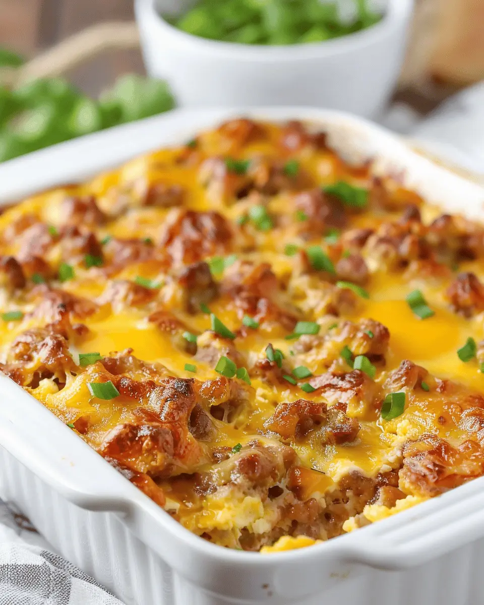 Overnight Sausage and Egg Casserole: Easy Breakfast Bake Delight
